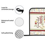 Personalised Thankful and Blessed Pot Holders Pads with Text and Hanging Loop Set of 2 Baking Cooking Utensil Gift for Family Cooking Enthusiast