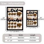 Plaque en bois personnalisée avec 1-12 noms et prénoms Cadeau de fête des pères pour papa grand-père