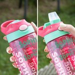 Gepersonaliseerde naam Word Cloud 16 oz Kid Water Bottle met siliconen rietje en handvat terug naar school verjaardag vakantie cadeau voor jongens meisjes