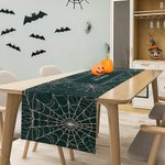 Camino de Mesa Tela de Araña Personalizado con Nombre y Texto Decoración del Hogar Inauguración de la Casa Regalo de Halloween para un Amigo de la Familia