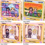 Personalized Cute Pixel Couple Character TCG Classic Poke Card with Text and Wooden Holder Wedding Valentine's Day Anniversary Gift for Couple