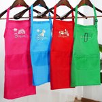 Personalized Cute Embroidered Pattern Adjustable Kid Apron Chef Hat Set with Name Children's Day Birthday Gift for Boys Girls