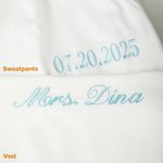 Personalised Multicolour Embroidered Vest Sweatpants Set with Name and Date Birthday Wedding Party Gift for Women Girls