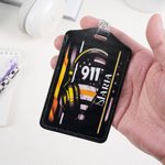 Porte-badge en cuir PU avec texte et porte-clés extensible Cadeau d'anniversaire pour les répartiteurs