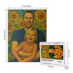 Personalized Oil Painting 500 Pieces Wooden Jigsaw Puzzle with Photo Home Decoration Keepsake Birthday Anniversary Gift for Family Friends