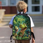 Zaino borsa termica e astuccio personalizzati con nome a tema cartone animato dinosauro e unicorno set per il ritorno a scuola regalo per bambini