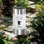 Personalized Angel Wing Footprint Character Silhouette Solar Garden Light with Name and Date Garden Decor Memorial Sympathy Gift for Family