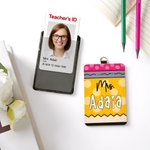 Henkilökohtainen kynä Muistikirja Daisy PU Nahka ID Badge haltija tekstillä Takaisin kouluun Opettajan päivä arvostus lahja opettajalle