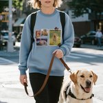 Sello Postal Retro Personalizado Foto Mascota Camiseta Suave Sudadera con Nombre Regalo de Cumpleaños para la Familia Amante de las Mascotas