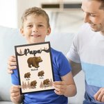 Personalisierte Holzdekoration im Bärenfamilie-Design mit Namen und Kosenamen Wohndekoration Vatertag Geschenk für Papa Opa