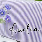 Personalized Watercolor Retro Birth Flower Multicolor Striped Makeup Bag with Name Travel Essential Wedding Party Birthday Gift for Women Girls