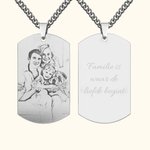 Gepersonaliseerde Gegraveerde Fotoketting met Tekst Vaderdag Verjaardag Jubileumcadeau voor Mannen