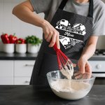 Tablier de Cuisine Multicolore à Rayures Personnalisé avec Nom Accessoire de Cuisine avec Poche Frontale Cadeau Anniversaire pour Cuisiner en Famille