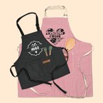Tablier de Cuisine Multicolore à Rayures Personnalisé avec Nom Accessoire de Cuisine avec Poche Frontale Cadeau Anniversaire pour Cuisiner en Famille