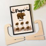 Personalisierte Holzdekoration im Bärenfamilie-Design mit Namen und Kosenamen Wohndekoration Vatertag Geschenk für Papa Opa