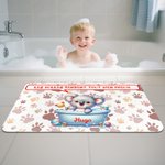 Paillasson Antidérapant Personnalisé avec Motif d'Animal Nom et Texte Cadeau de Pendaison de Crémaillère Cadeau d'Anniversaire pour Famille et Amis