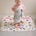 Paillasson Antidérapant Personnalisé avec Motif d'Animal Nom et Texte Cadeau de Pendaison de Crémaillère Cadeau d'Anniversaire pour Famille et Amis