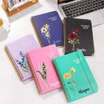 Personalized Birth Flower Name 2026 Planner A5 Notebook with Weekly Monthly Planning Pages and Tabs Office Birthday Gift for Coworkers Friends