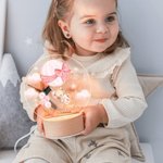 Luce notturna LED personalizzata con nome base in legno decorazione cameretta regalo di compleanno e babyshower per bambini