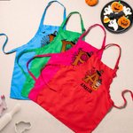 Personalized Cartoon Witch Character Pumpkin Adjustable Apron Chef Hat Set with Name and Initial Daily Use Halloween Party Gift for Kids
