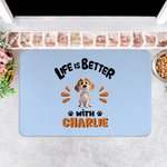 Personalized 1-3 Cute 3D Cartoon Dogs Durable Non-Slip Doormat with Name and Title Birthday Adoption Anniversary Gift for Dog Moms Pet Lovers