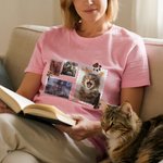 Sello Postal Retro Personalizado Foto Mascota Camiseta Suave Sudadera con Nombre Regalo de Cumpleaños para la Familia Amante de las Mascotas