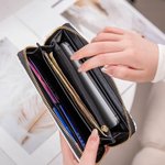 Personalized Vintage Floral Cartoon Character PU Leather Handheld Wallet with Name Multiple Compartments Wedding Anniversary Gift for Women