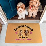 Personalized 1-3 Cute 3D Cartoon Dogs Durable Non-Slip Doormat with Name and Title Birthday Adoption Anniversary Gift for Dog Moms Pet Lovers