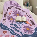 Personalizada Retro Flor Versículo de la Biblia Suave manta con nombre Decoración para el hogar Aniversario Cumpleaños Regalo para las mujeres cristianas