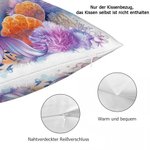 Personalisierter Kissenbezug Kissen im Meerjungfrau-Design mit Cartoon-Charakter Namen Kinderzimmer Schlafzimmer Deko Geburtstagsgeschenk für Mädchen
