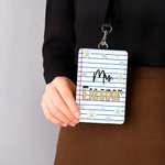 Henkilökohtainen kynä Muistikirja Daisy PU Nahka ID Badge haltija tekstillä Takaisin kouluun Opettajan päivä arvostus lahja opettajalle