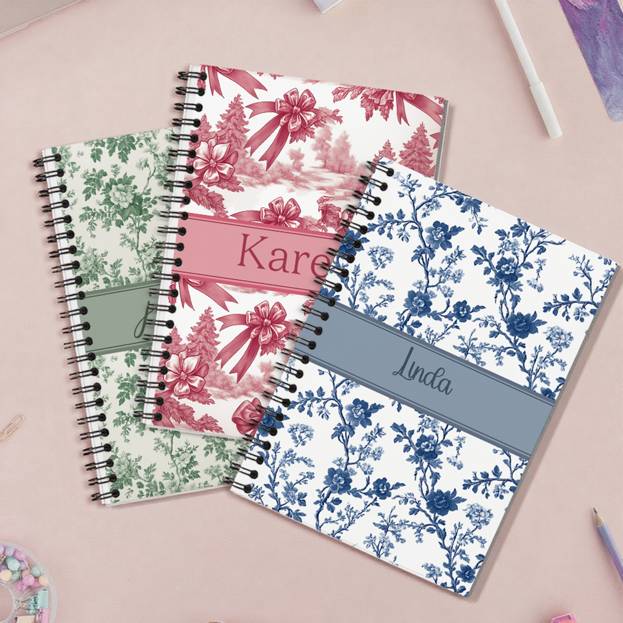Cahier à spirales A5 rétro personnalisé avec nom Cahier à spirales A5 rétro personnalisé avec nom Cadeau de Noël pour femmes filles