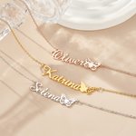 Personalised Name Necklace with Birth Butterfly Dainty Jewellery Birthday Anniversary Gift for Women