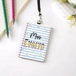 Henkilökohtainen kynä Muistikirja Daisy PU Nahka ID Badge haltija tekstillä Takaisin kouluun Opettajan päivä arvostus lahja opettajalle