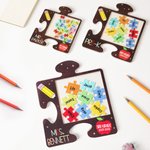 Personalized Pencil Apple Puzzle Piece Shaker Fridge Magnet Birthday Appreciation Back to School Gift for Teachers