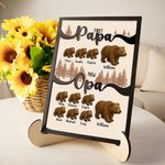 Personalisierte Holzdekoration im Bärenfamilie-Design mit Namen und Kosenamen Wohndekoration Vatertag Geschenk für Papa Opa