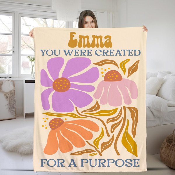 Henkilökohtainen Retro Flower Raamatun jae pehmeä heittää peitto nimi Home Decor vuosipäivä syntymäpäivä lahja kristittyjen naisten