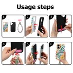 Funda de teléfono de doble capa con nombre y estampado floral abstracto personalizado para iPhone o Samsung con correa para la muñeca y para el hombro Regalo de cumpleaños para mujer