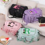 Gepersonaliseerde Cartoon Afstuderen Initial Multi-compartiment reistas met naam en schouderband Reisaccessoires Afstuderen Gift voor afgestudeerden