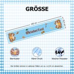 Personalisierter Schmutzabweisender Oktoberfest-Design Tischläufer mit Text Tischdeko Geschenk für Familie Partyveranstalter