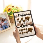 Personalisierte Holzdekoration im Bärenfamilie-Design mit Namen und Kosenamen Wohndekoration Vatertag Geschenk für Papa Opa