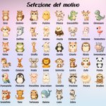 Borraccia da 475 ml personalizzata con cannuccia in silicone e manico tema animale regalo di compleanno e ritorno a scuola per bambini