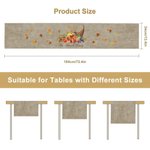 Personalized Pumpkin Cornucopia Autumn Elements Table Runner with Text Home Decor Housewarming Halloween Gift for Family Friend