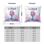 Personalisierter Kissenbezug Kissen im Meerjungfrau-Design mit Cartoon-Charakter Namen Kinderzimmer Schlafzimmer Deko Geburtstagsgeschenk für Mädchen