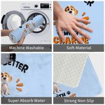 Personalized 1-3 Cute 3D Cartoon Dogs Durable Non-Slip Doormat with Name and Title Birthday Adoption Anniversary Gift for Dog Moms Pet Lovers