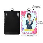 Personalised Cartoon Character Rainbow Pencil Bow Graffiti ID Badge Holder with Name Teacher's Day Back to School Birthday Gift for Teachers