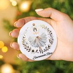 Personalised Ballerina Acrylic Ceramic Glass Hanging Ornament with Name Tree Decoration Christmas Gift for Ballet Lover Dance Teacher