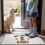 Personalized 1-3 Cute 3D Cartoon Dogs Durable Non-Slip Doormat with Name and Title Birthday Adoption Anniversary Gift for Dog Moms Pet Lovers