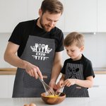 Tablier de Cuisine Multicolore à Rayures Personnalisé avec Nom Accessoire de Cuisine avec Poche Frontale Cadeau Anniversaire pour Cuisiner en Famille