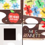 Personalized Pencil Apple Puzzle Piece Shaker Fridge Magnet Birthday Appreciation Back to School Gift for Teachers